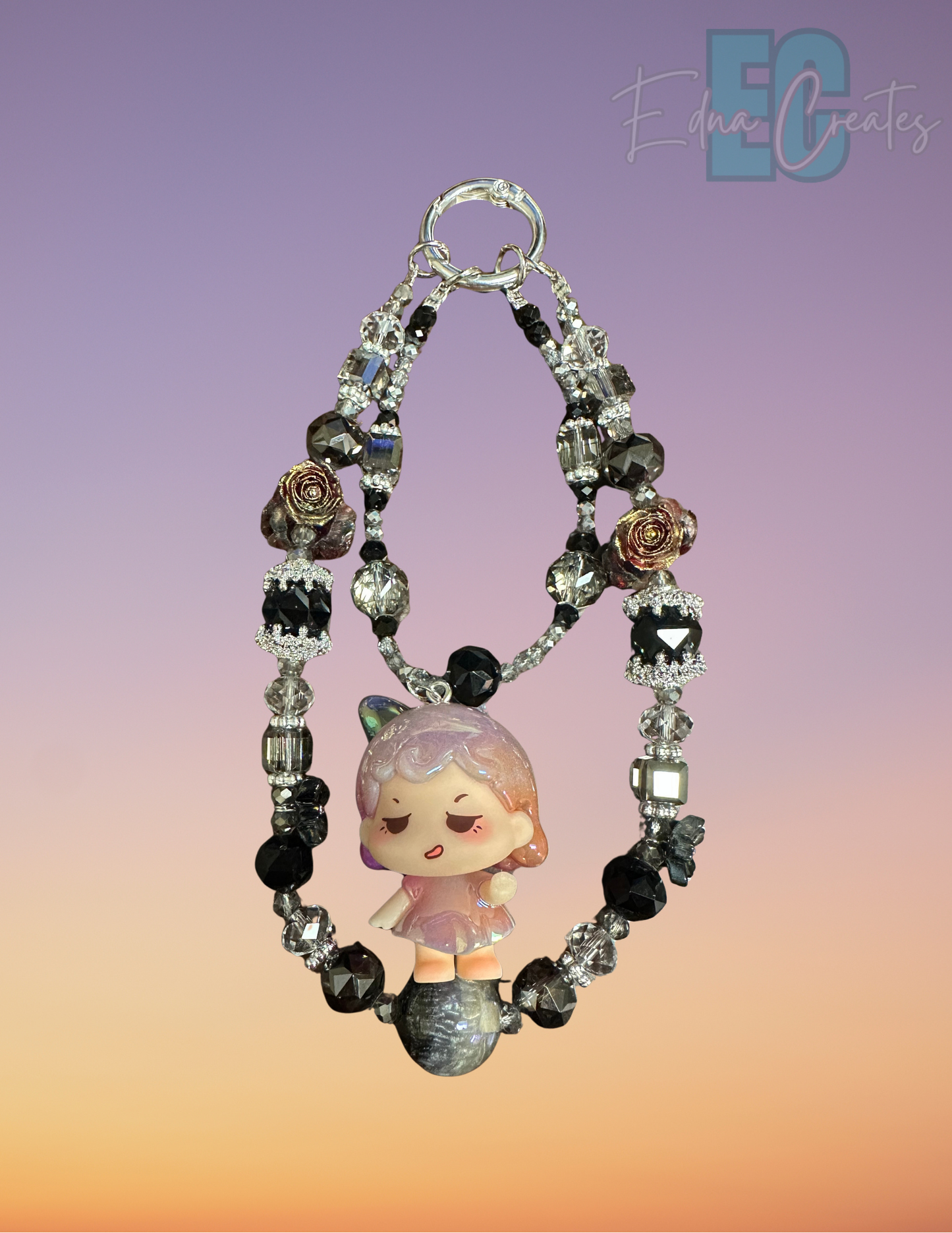 Beaded Phone Bracelet with doll